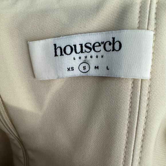 House of CB Mia Ecru Halter Maxi Dress Cream Size Small - Picture 12 of 14